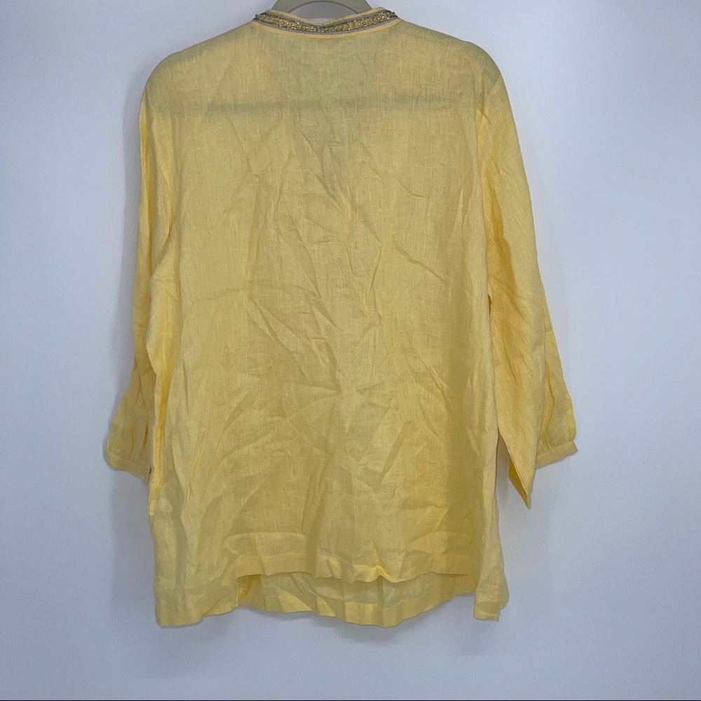 CHARTER CLUB LIGHT YELLOW 3/4 SLEEVE PULLOVER XL - Picture 3 of 7